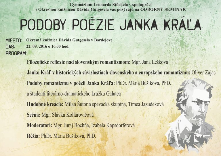 Podoby poezie Janka Krala 2016