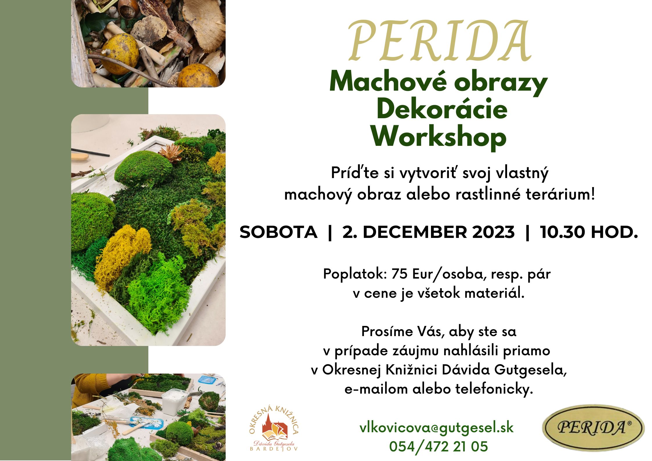 Perida Kreatívny workshop - PERIDA - Okresná knižnica Dávida Gutgesela v Bardejove